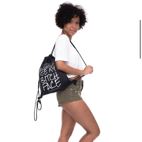 B**** Face drawstring bag - Picture 2 of 5